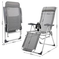 Tuinstoel met hoge rug Antraciet Aluminium , set van 2 - thumbnail