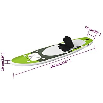 VidaXL Stand up paddleboardset opblaasbaar 300x76x10 cm groen VidaXL Stand up paddleboardset opblaasbaar 300x76x10 cm groen