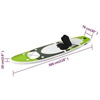 VidaXL Stand up paddleboardset opblaasbaar 300x76x10 cm groen - thumbnail