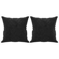 Sierkussens 2 st 40x40 cm fluweel zwart - thumbnail