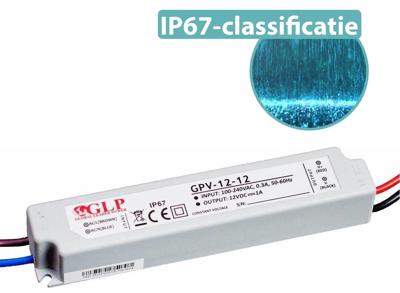 GLP - LED voedingsadapter - 12V 12W 1A - geschikt voor 12V LED-verlichting - IP67 waterdicht
