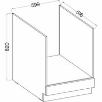 Onderkast voor inbouwoven met werkblad - Mat grijs - L 60 x D 51,6 x H 85 cm - LASSEN - thumbnail