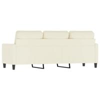 Driezitsbank 180 cm fluweel crmekleurig - thumbnail