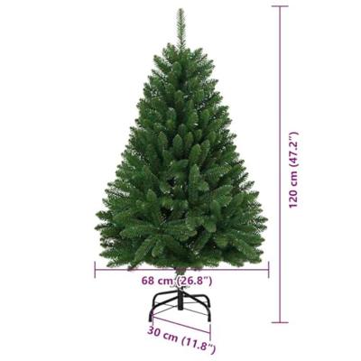 VidaXL Kunstkerstboom met 150 led groen 120 cm pvc en metaal