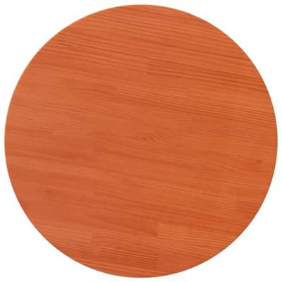 Tafelblad rond Ø90x2,5 cm massief grenenhout wasbruin - thumbnail
