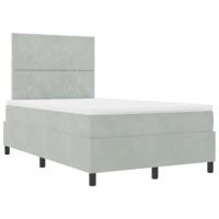 Boxspringbed met matras en LED fluweel lichtgrijs 120x200 cm - thumbnail