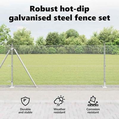 VidaXL Afrasteringspaal zilver 10 x 1 m (19 x 19 mm mesh) staal