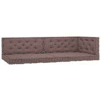 vidaXL Palletvloerkussens 5 st katoen taupe - thumbnail