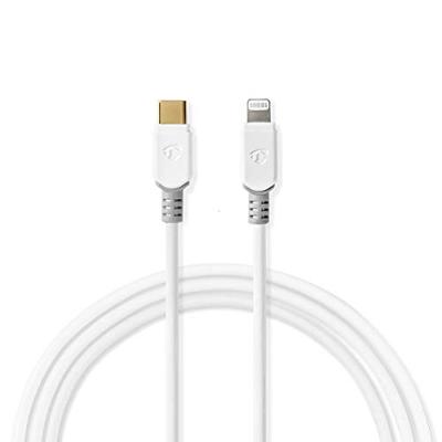 Nedis 8-pins Lightning naar USB-C kabel - USB2.0 - tot 20V/3A / wit - 2 meter