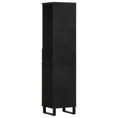 Badkamerkast 38x33x160 cm massief mangohout zwart