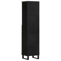 Badkamerkast 38x33x160 cm massief mangohout zwart - thumbnail