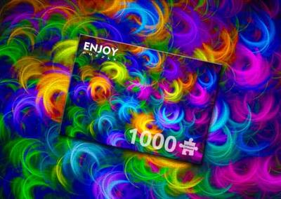 Abstract Neon Feathers Puzzel 1000 Stukjes Abstract Neon Feathers Puzzel 1000 Stukjes