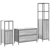 Badkamermeubelset 3 pcs Grijs sonoma 90 x 34.5 x 60 cm - thumbnail