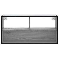 Tv-meubel 80x31x39,5 cm bewerkt hout metaal grijs sonoma eiken - thumbnail
