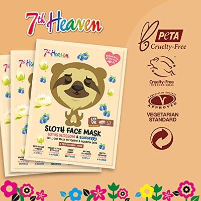 7th Heaven Sloth Face Mask Lotus Blossom & Blueberry