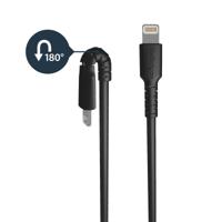 Premium USB-A naar Lightning Kabel 2m Zwart - USB Type A naar Lightning Charge & Sync Oplaadkabel - Verstevigd met Aramide Vezels - Apple MFi Cert. - iPad Air iPhone 12 (RUSBLTMM2MB) - thumbnail