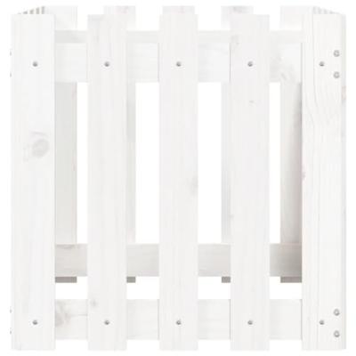 VidaXL Plantenbak met hekontwerp 50x50x50 cm massief grenenhout wit VidaXL Plantenbak met hekontwerp 50x50x50 cm massief grenenhout wit