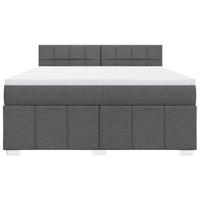 Boxspring met matras stof donkergrijs 200x200 cm - thumbnail