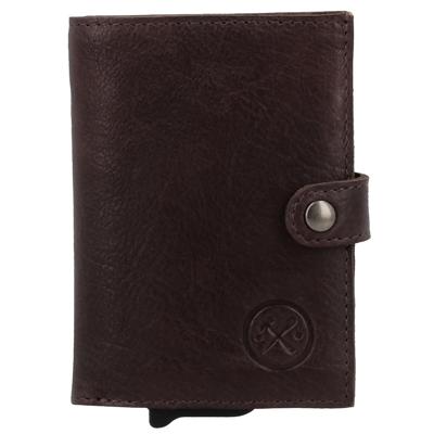 Hide & stitches paint rock safety wallet-Dark Brown