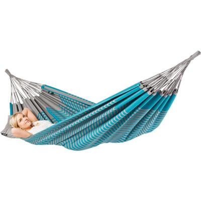 Tweepersoons hangmat - 350x160cm - BlauwGroen - 160kg draagkracht- 100% katoen - binnen & buiten