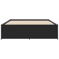 Bedframe bewerkt hout metaal zwart 180x200 cm - thumbnail