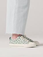 Stoffen decoratieve sneakers voor meisjes groen, bedrukt - thumbnail