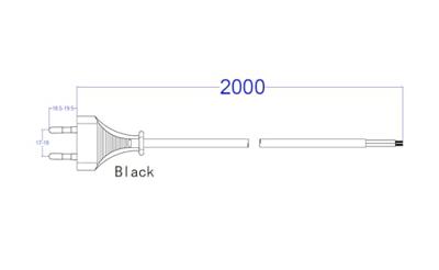 Bachmann 202.184 Aansluitkabel Stroom Zwart 2.00 m