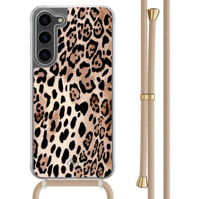 Samsung Galaxy S23 Plus hoesje met beige koord - Golden wildcat