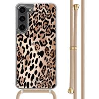 Samsung Galaxy S23 Plus hoesje met beige koord - Golden wildcat - thumbnail