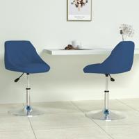 Eetkamerstoelen draaibaar 2 st fluweel blauw - thumbnail
