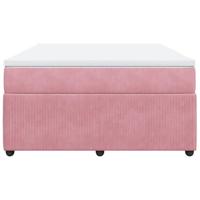 Boxspring met matras fluweel roze 160x200 cm - thumbnail
