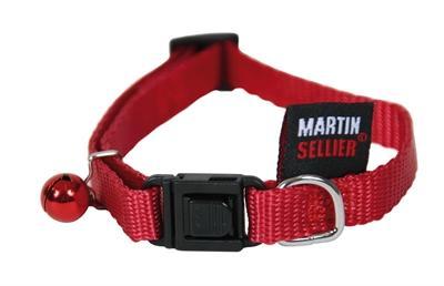 Halsband voor kat nylon uni rood 10 MMX20-30 CM