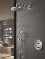 Hotbath Buddy - Inbouw Regendoucheset - Thermostatisch - Wandarm 35 cm - Hoofddouche 300 mm - Ronde Handdouche 3 Standen - met 2-Weg Stop-Omstel - Waterbesparend - V02 - thumbnail