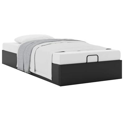 Bedframe zonder matras kunstleer zwart 80x200 cm - thumbnail