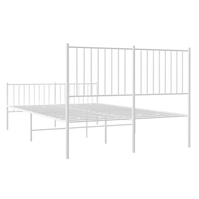 Bedframe met hoofd- en voeteneinde metaal wit 140x200 cm Bedframe met hoofd- en voeteneinde metaal wit 140x200 cm