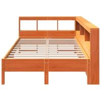 Bed met boekenkast zonder matras grenenhout wasbruin 120x190 cm - thumbnail