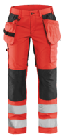 Blåkläder Dames werkbroek High-Vis met stretch 71631811 | High-Vis Rood/Zwart | Maat 38 - 7330509811566 - thumbnail