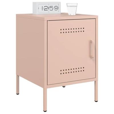 Nachtkastjes 2 st 36x39x50,5 cm staal roze