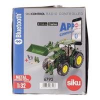 Siku Control op afstand bestuurbare John Deere 7310R tractor met voorlader en Bluetooth afstandsbediening - thumbnail