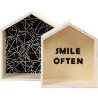 Creativ Company Showdozen, huizen, h: 22,5+25 cm, d: 12,5 cm, b: 19,5+22,5 cm, 2 stuk/ 1 set - thumbnail