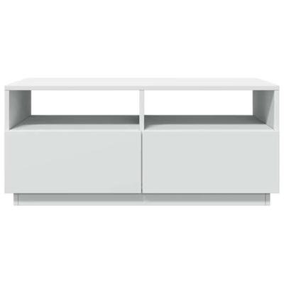 Salontafel met LED-verlichting 90x49x40 cm wit