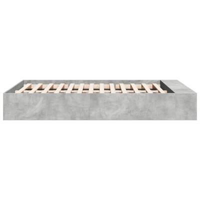 Bedframe bewerkt hout betongrijs 150x200 cm - thumbnail