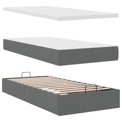 Ottoman bed met matras en LED's 100x200cm stof donkergrijs