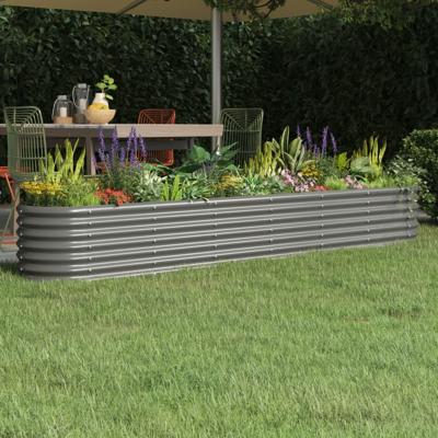 VidaXL Plantenbak 260x40x36 cm gepoedercoat staal grijs