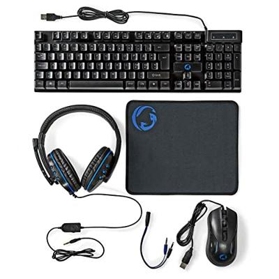 Nedis Gaming Combo Kit | 5-in-1 | Toetsenbord, Koptelefoon, Muis en Muismat | Zwart | QWERTY | Scandinavisch - GCK51110BKND Nedis Gaming Combo Kit | 5-in-1 | Toetsenbord, Koptelefoon, Muis en Muismat | Zwart | QWERTY | Scandinavisch - GCK51110BKND