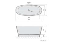 Vrijstaand Bad Sapho Tess Gegoten Marmer 157x70x67 cm Wit - thumbnail