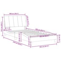 Bedframe zonder matras 100x200 cm fluweel donkergroen - thumbnail