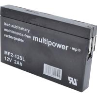multipower MP2-12SL Loodaccu 12 V 2 Ah Loodvlies (AGM) (b x h x d) 148 x 90 x 20 mm Kabelschoen 4.8 mm Onderhoudsvrij, Geringe zelfontlading - thumbnail
