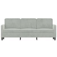 Driezitsbank 180 cm fluweel lichtgrijs - thumbnail