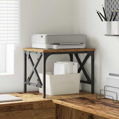 VidaXL Printerstand verstelbaar oud hout 40 x 30 x 31 cm bewerkt hout